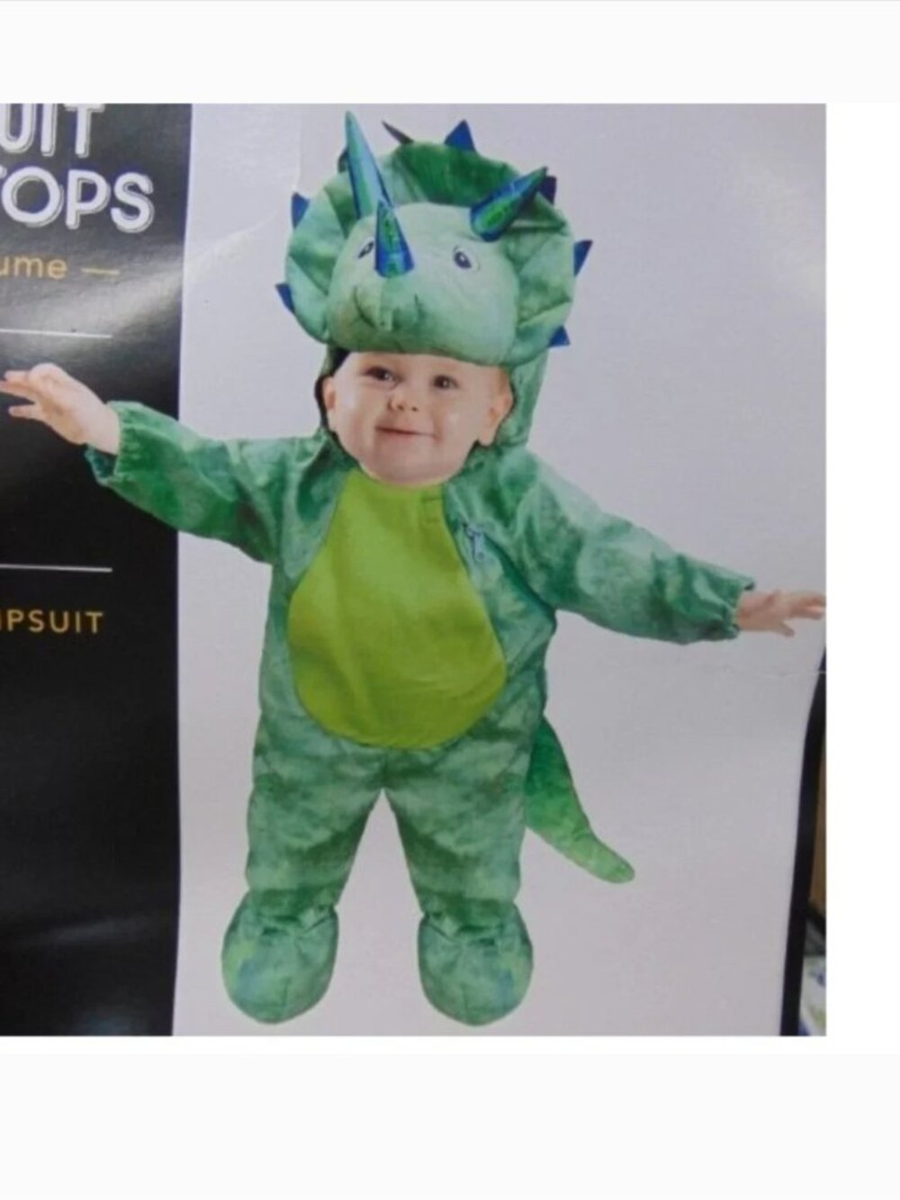 Dinosaur Triceratops 6/12 months Halloween Costume 1 Pc Hooded Jumpsuit Baby
